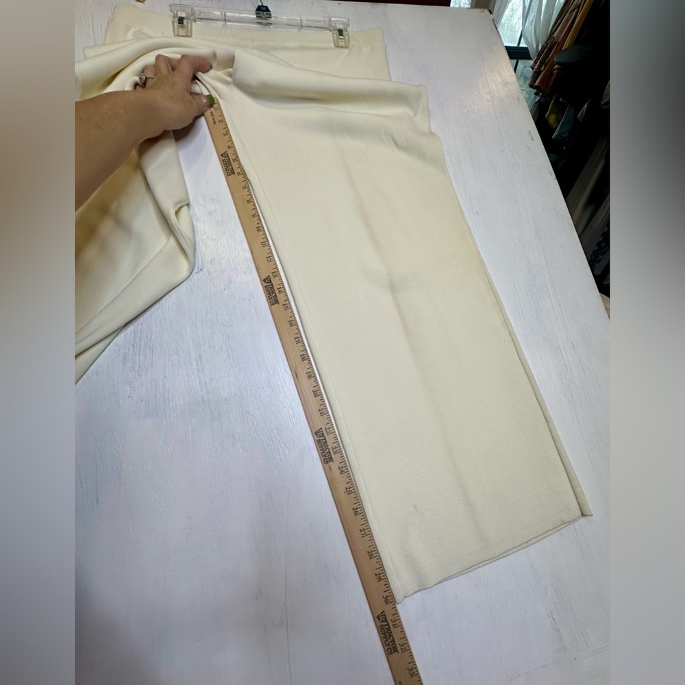 Grace Golden Lady Wide Leg Knit Pants Ivory Pull On Lounge XL NWT Rayon Blend - Picture 9 of 14